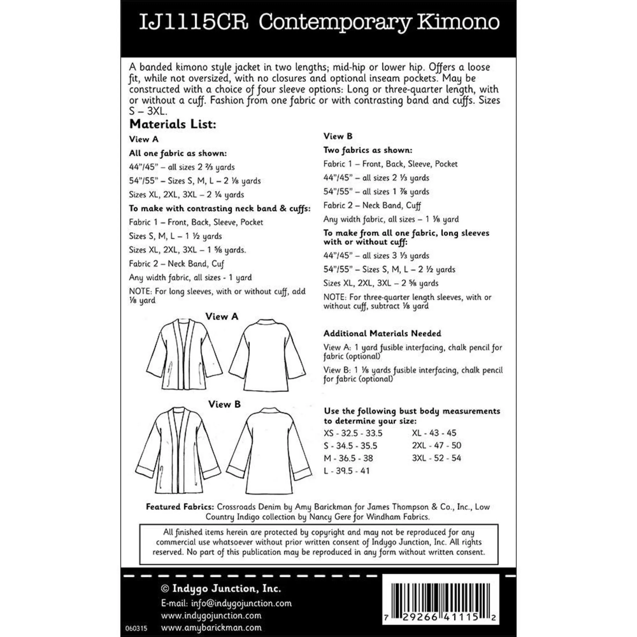 Contemporary Kimono Pattern, Free PDF Download