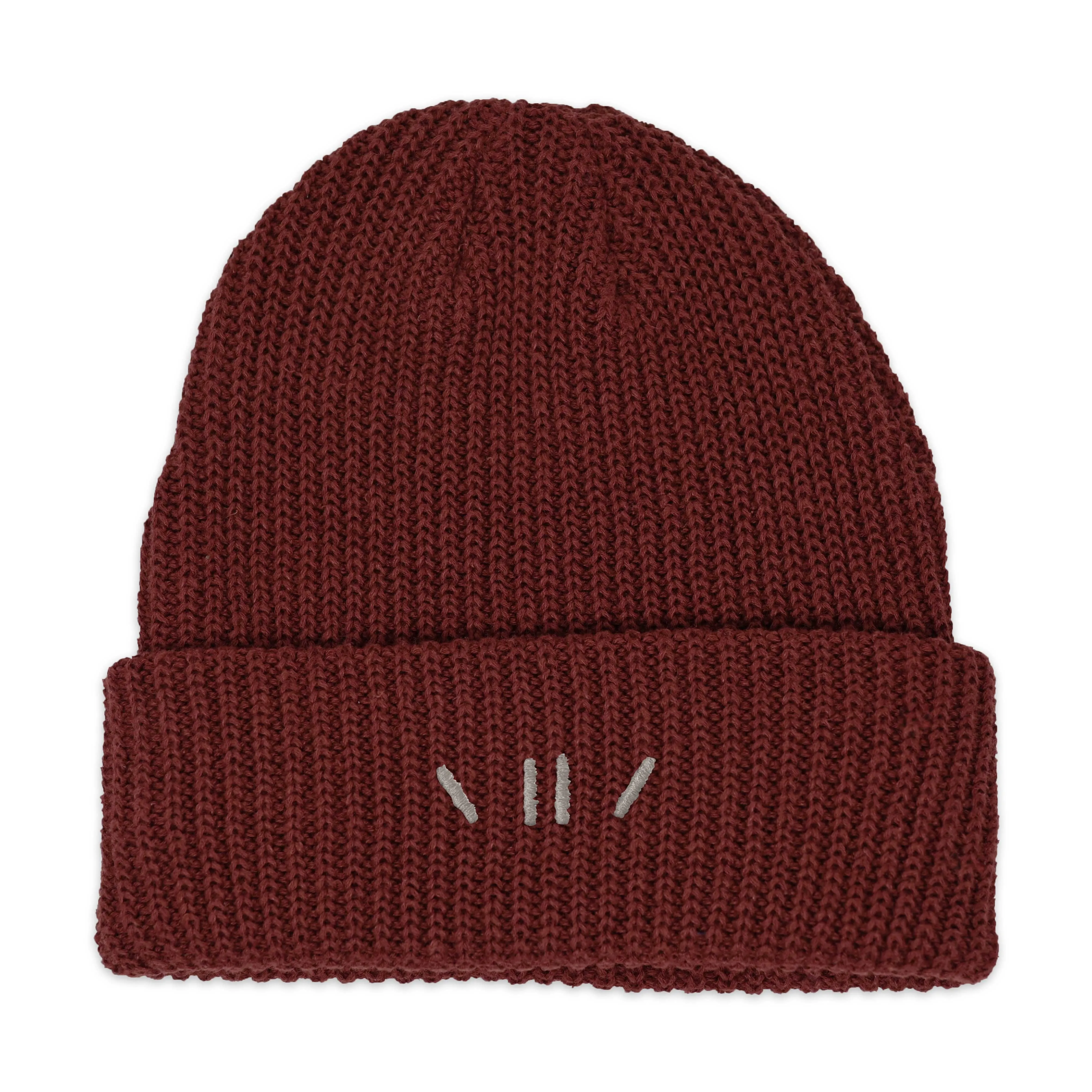 Crimson Hemp Ribbed Beanie