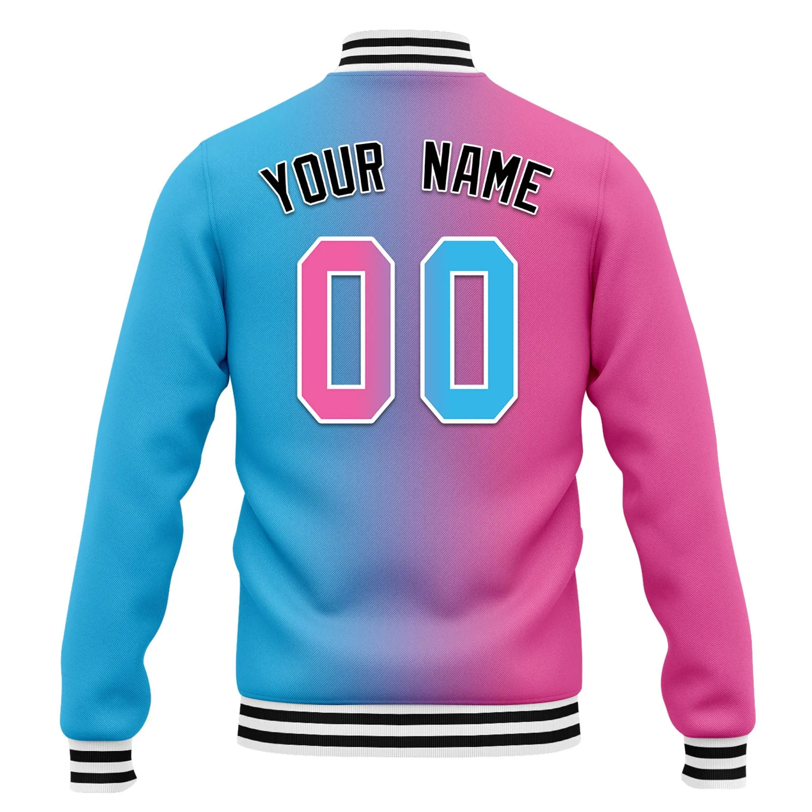 Custom Gradient Fashion Jacket Bomber Full-Snap Varsity Letterman Personalized Jacket FZ005-D028015-1