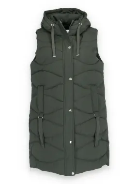 Dark Green Long Padded Gilet