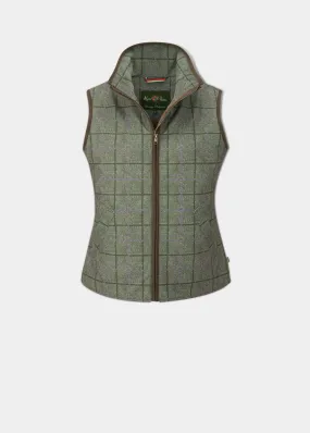 Didsmere Ladies Technical Tweed Gilet In Seagrass - Regular Fit