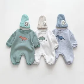 Dino Print Cozy Onesie for Boys