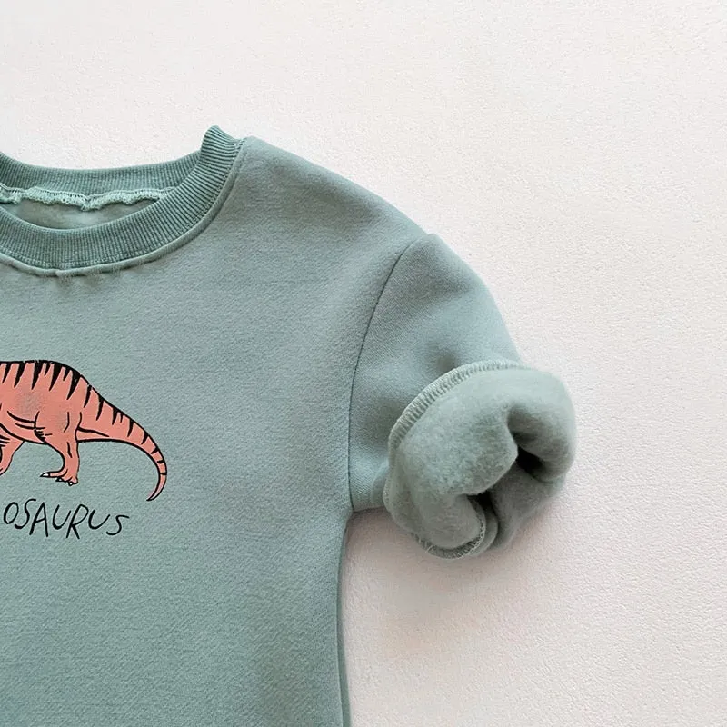 Dino Print Cozy Onesie for Boys