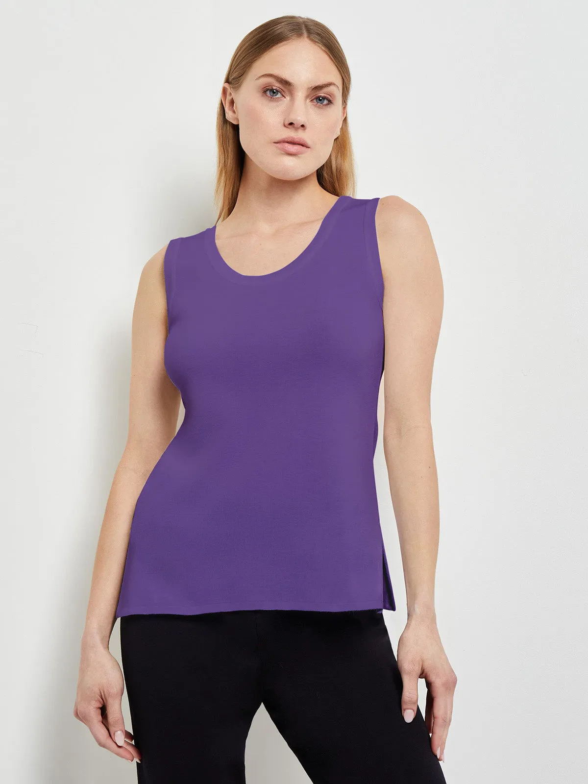 Double Scoop Neck Tank, Plum Royale