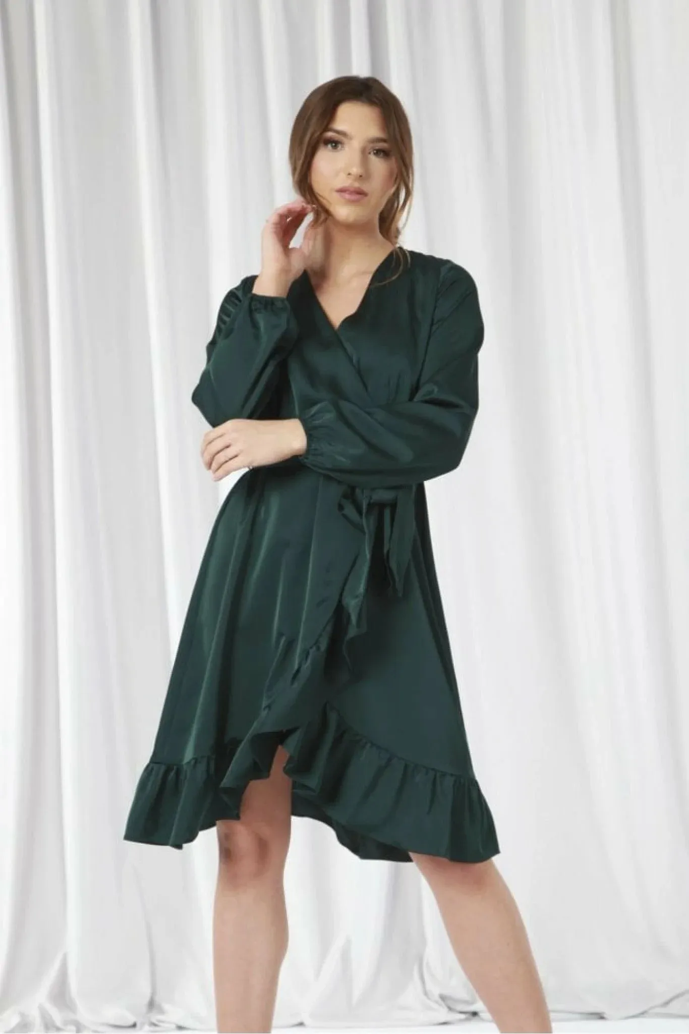 Double Second Frill Wrap Dress