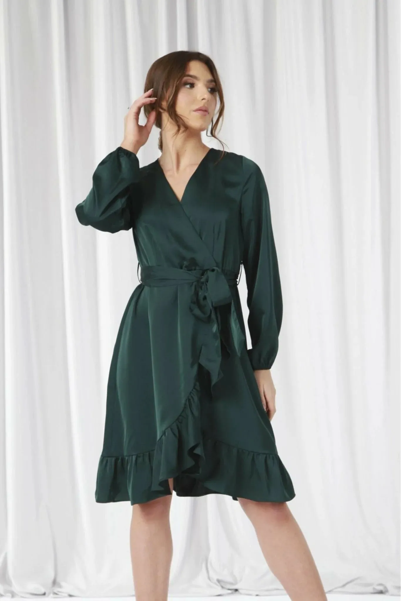 Double Second Frill Wrap Dress