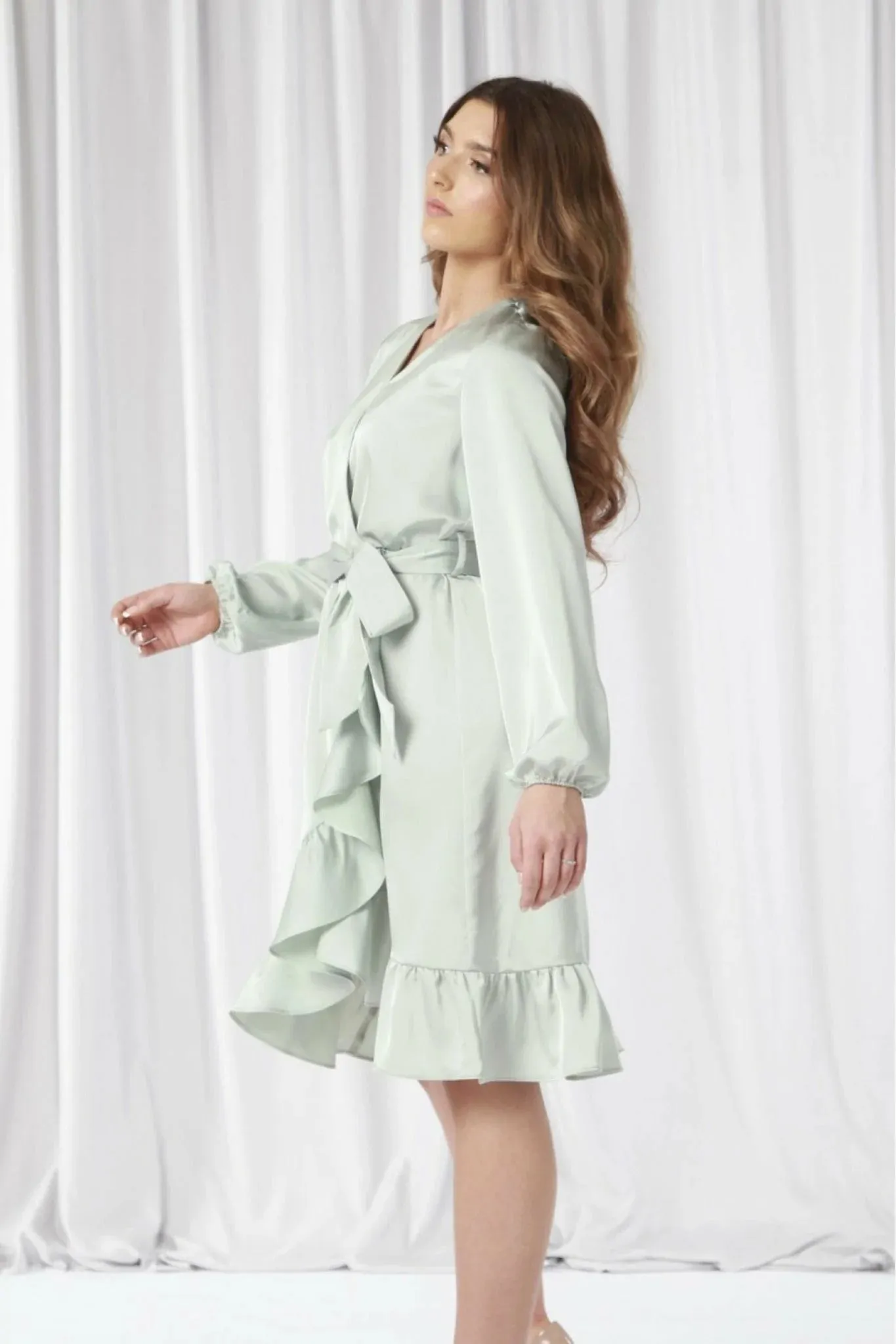 Double Second Frill Wrap Dress