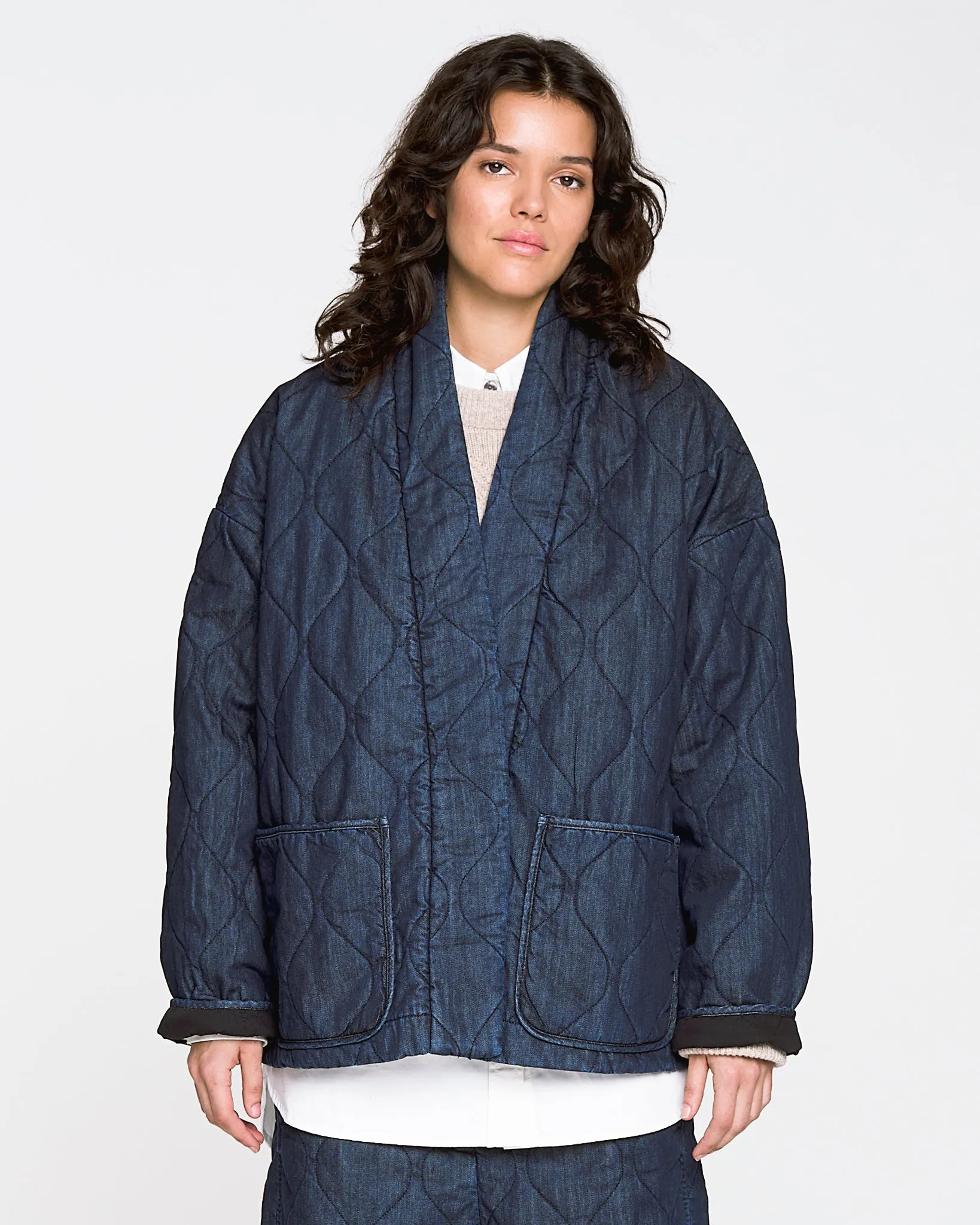 Edo Jacket Quilted Denim Indigo