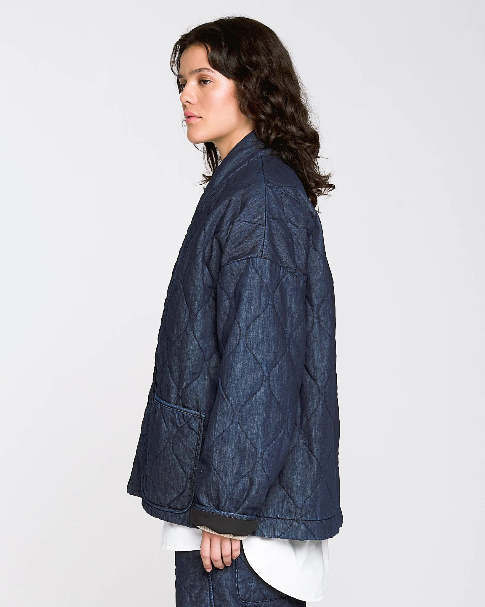 Edo Jacket Quilted Denim Indigo