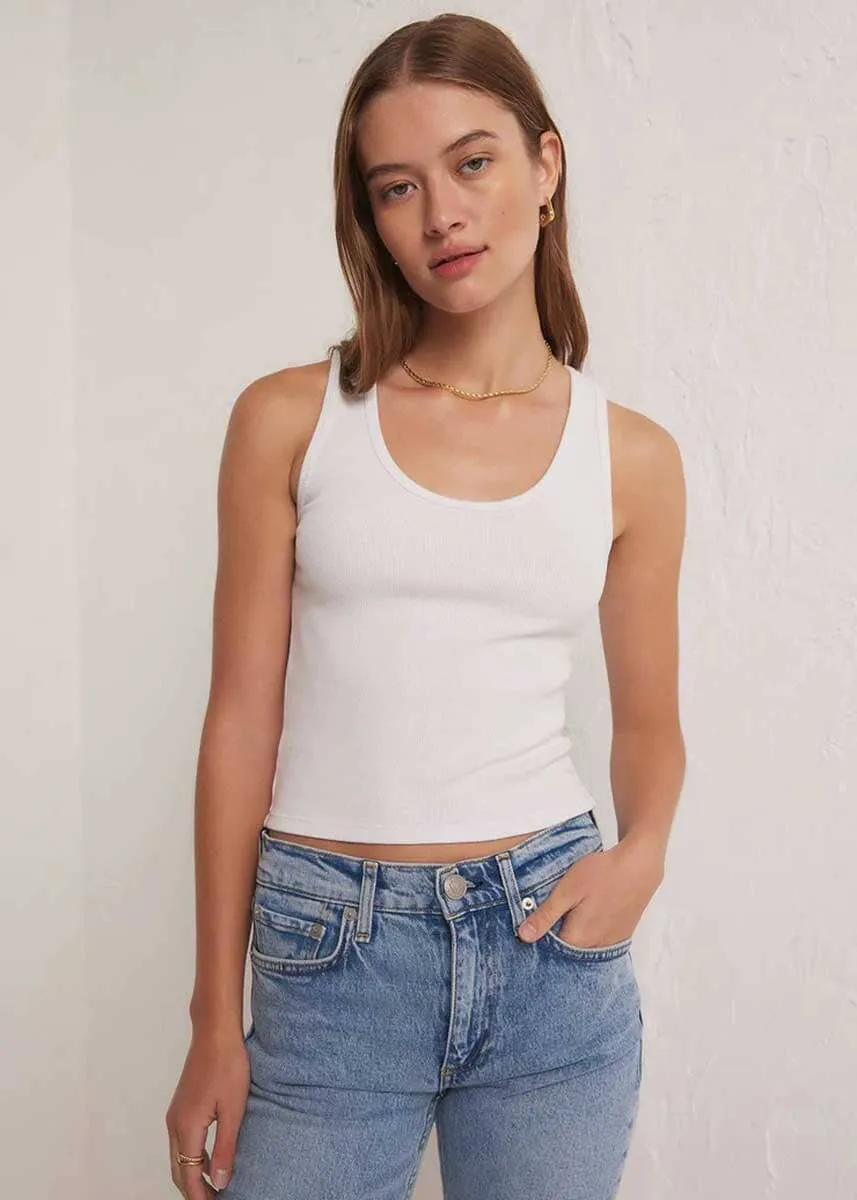 Essy Rib Top - White