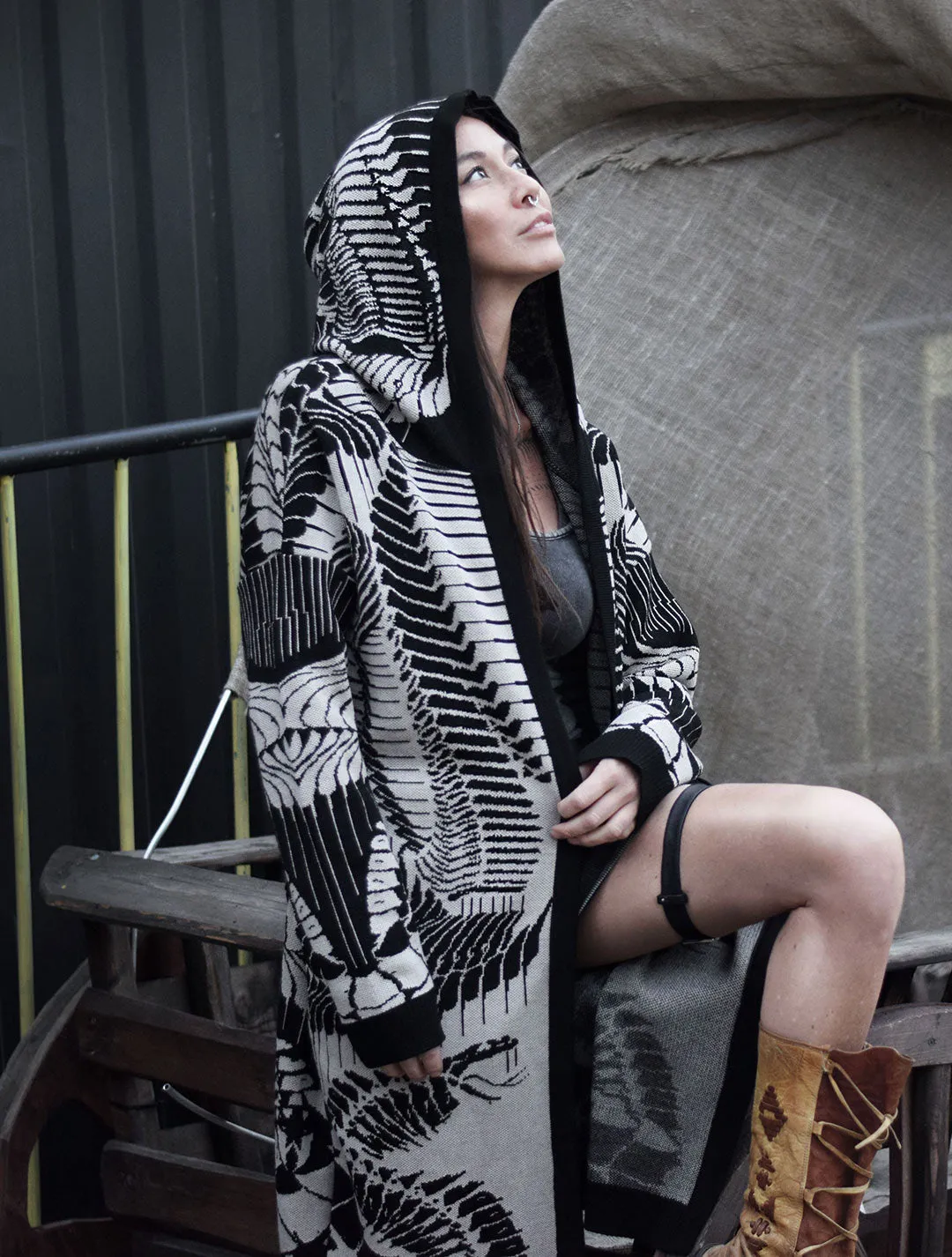 Fatality Unisex Knit Cardigan by EGOSYSTEMA