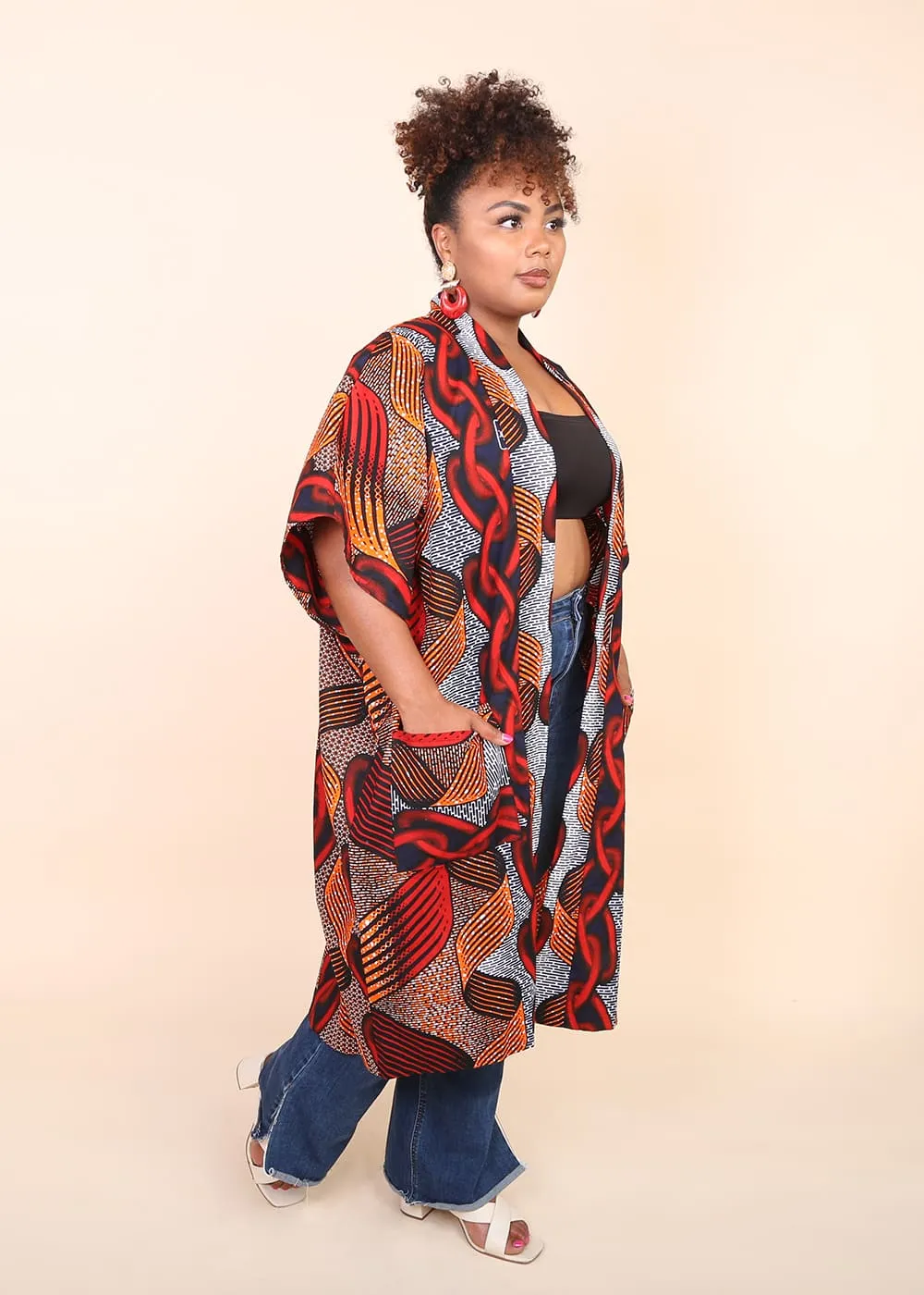 FEYI African Print Kimono Women's Jacket