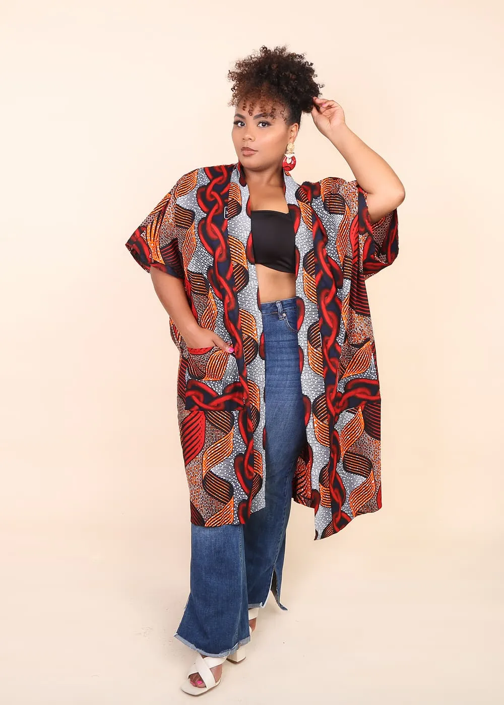 FEYI African Print Kimono Women's Jacket