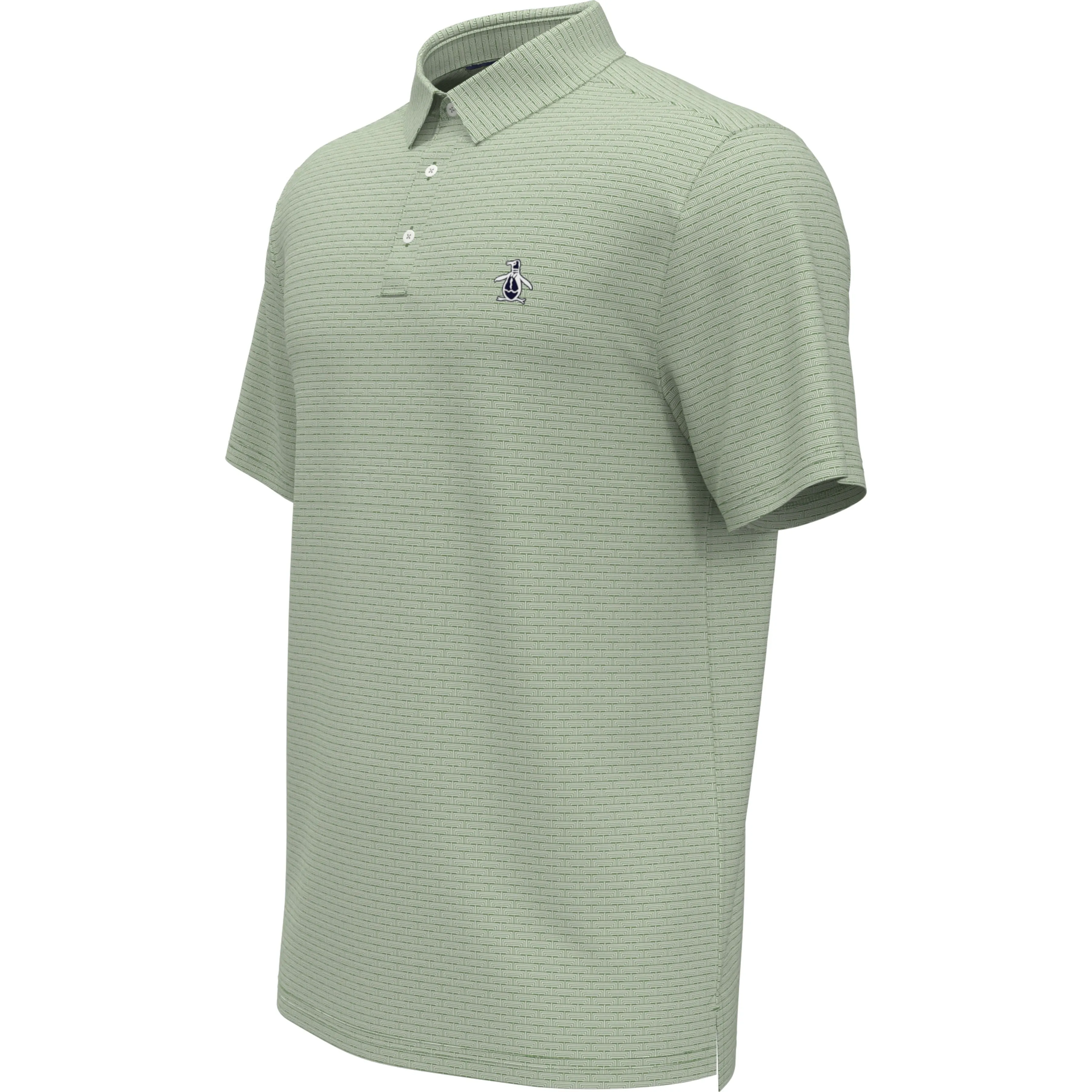 Fine Line Boat Print Golf Polo