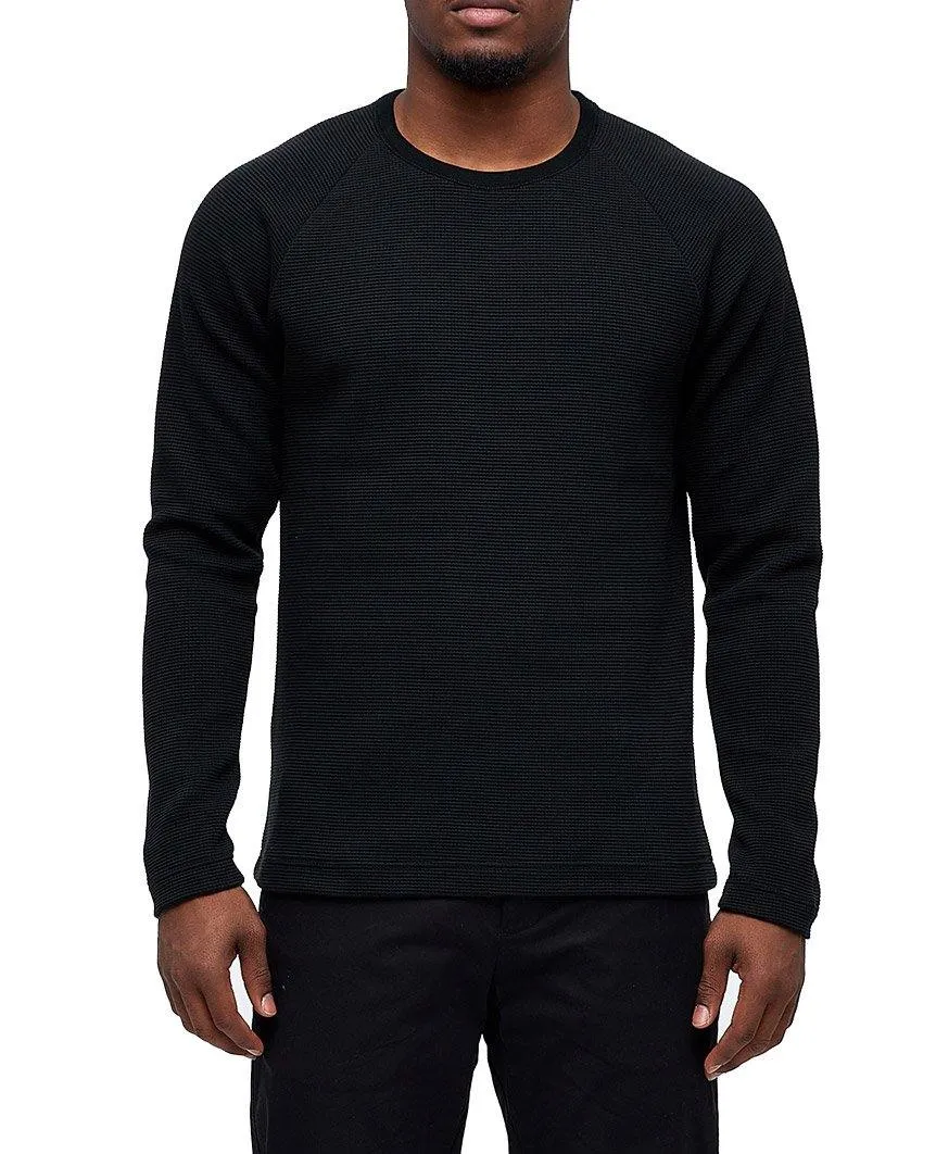 Flatback Waffle Crewneck Black