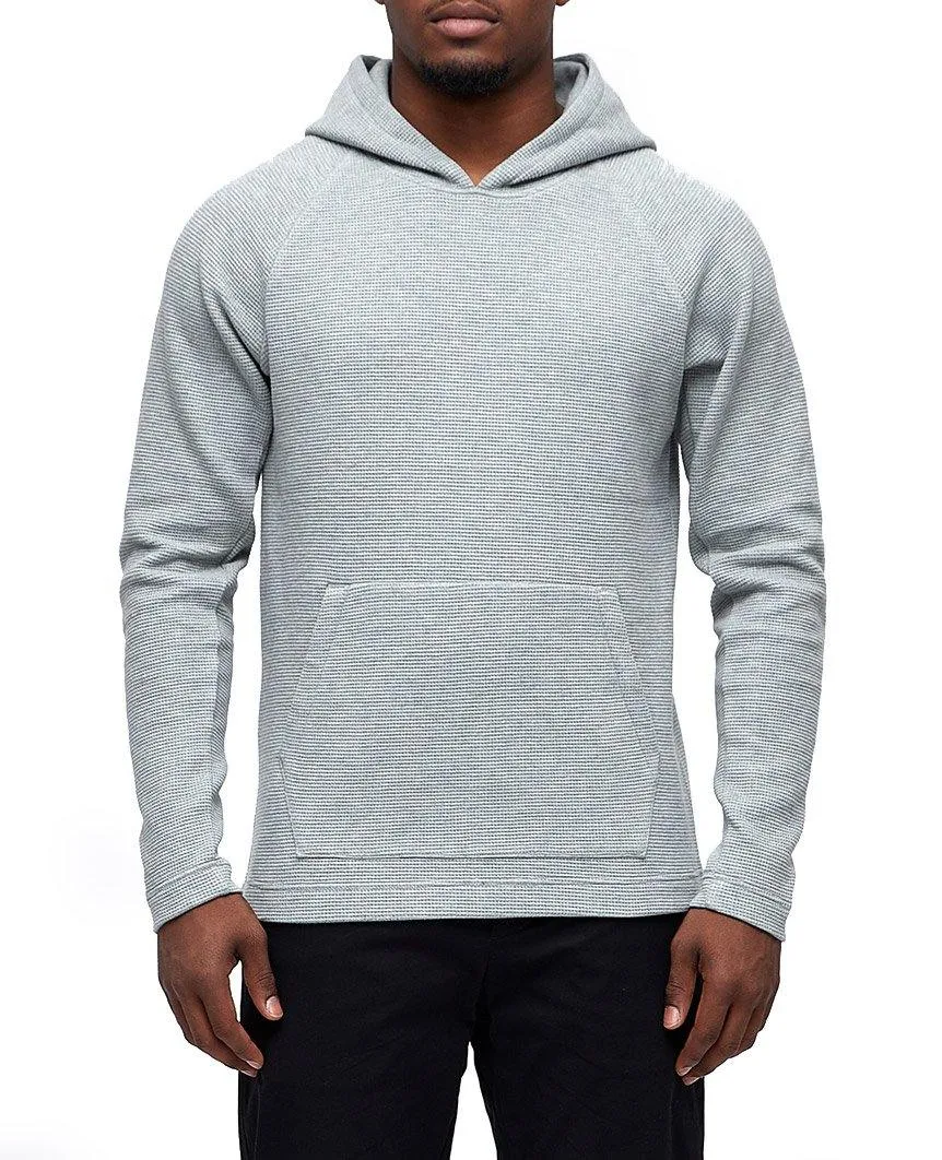 Flatback Waffle Hooded Pullover Heather Grey