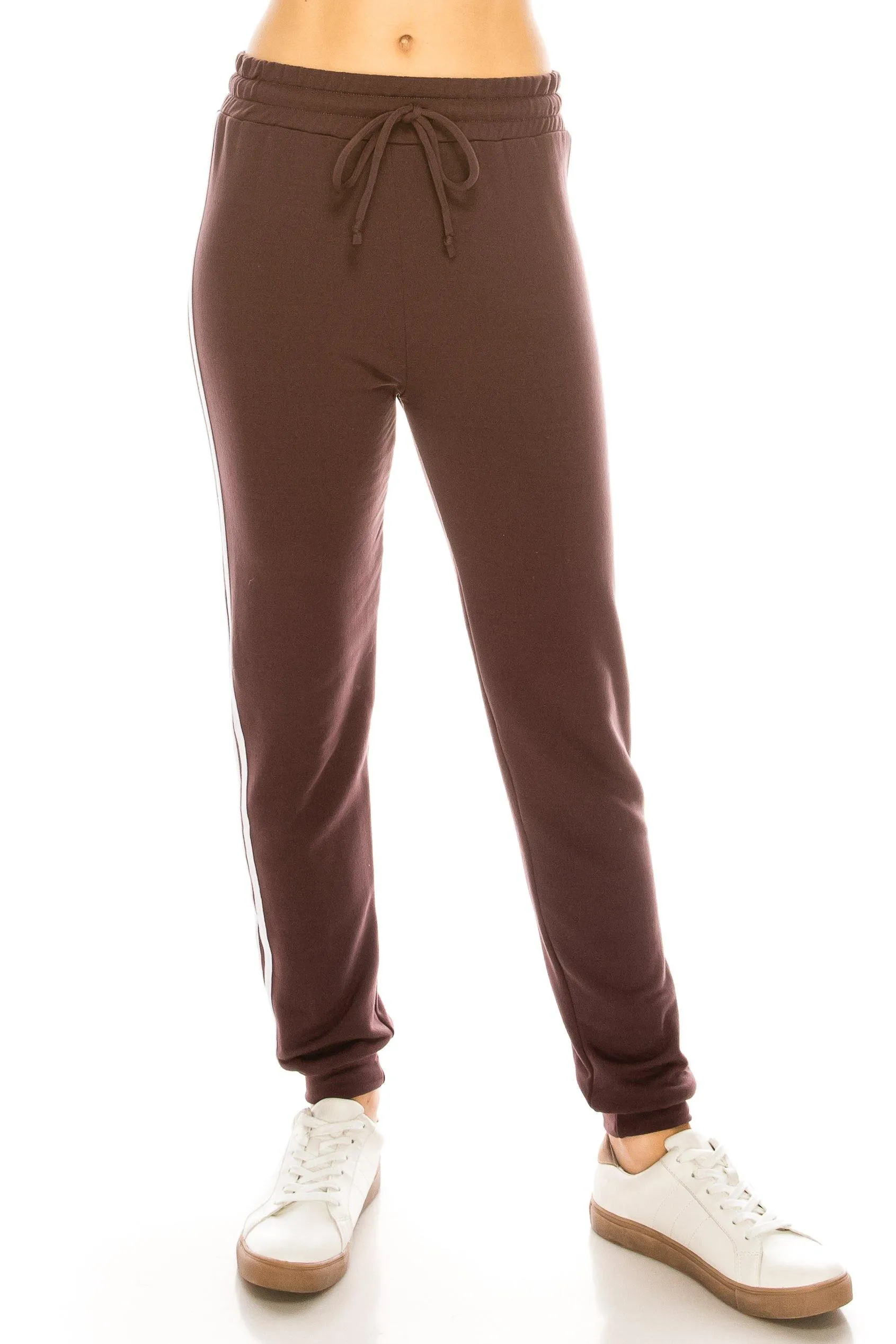 Fleece Jogger Pants - Soft Winter Warm Striped Sweatpants