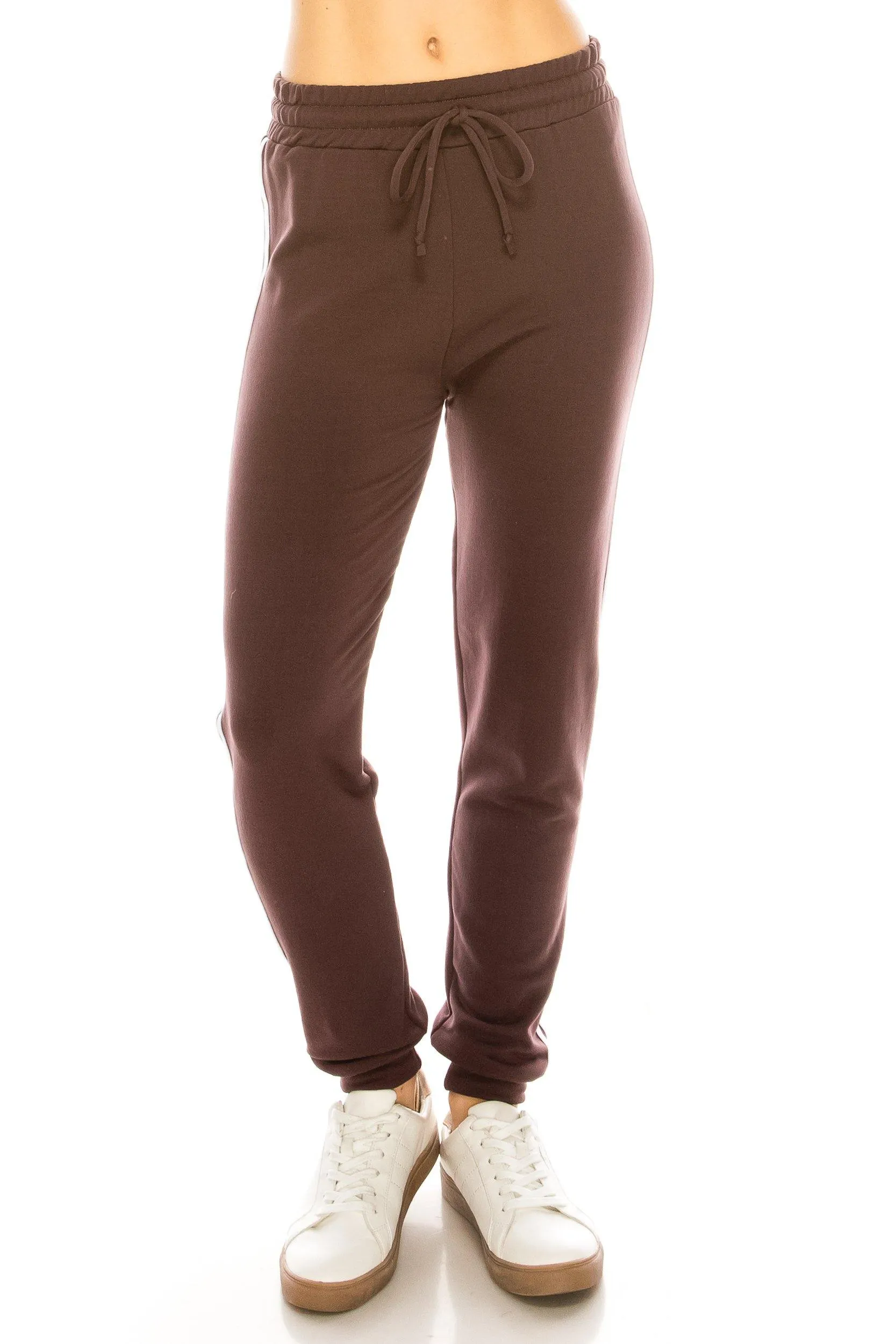 Fleece Jogger Pants - Soft Winter Warm Striped Sweatpants