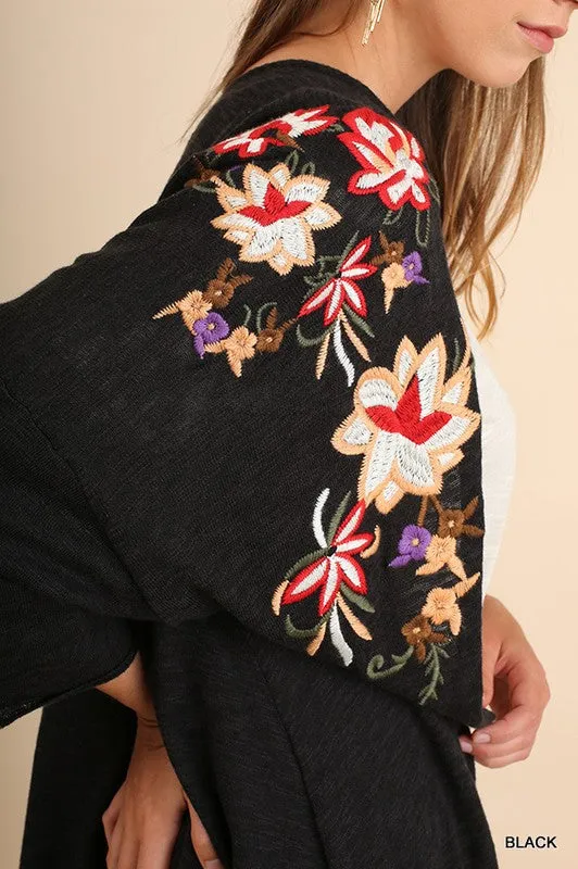 Floral Embroidered Kimono