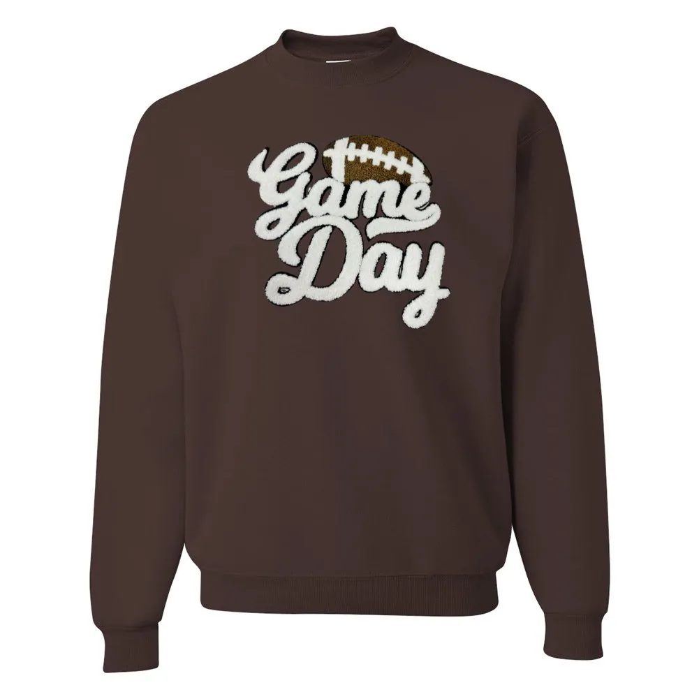 Football 'Gameday' Letter Patch Crewneck Sweatshirt