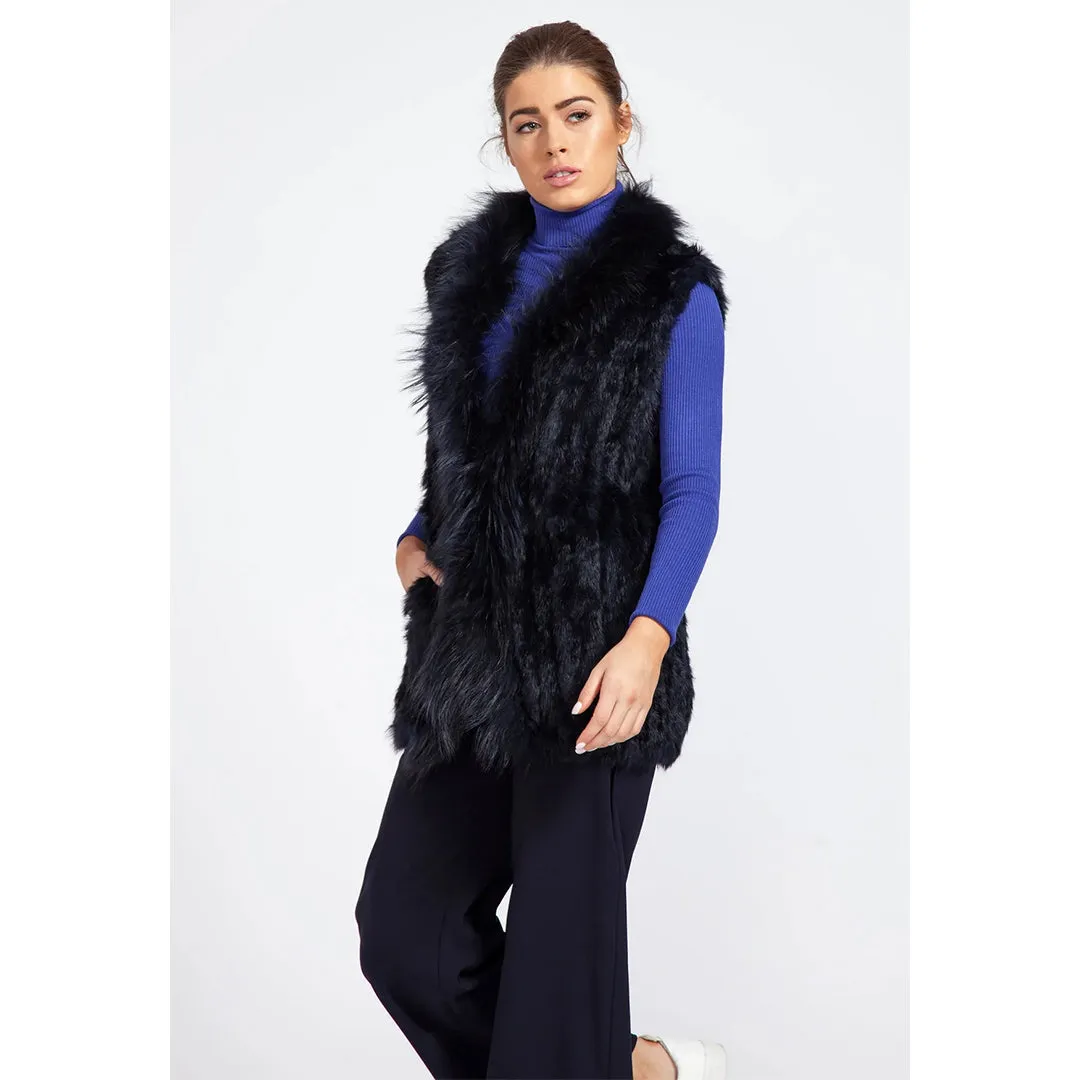 Fox Fur Gilet Navy by Jayley