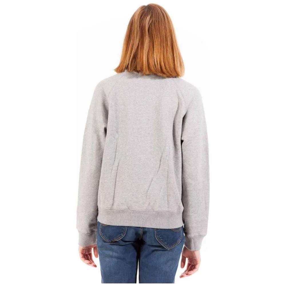 Gant Chic Gray Zippered Cotton Sweatshirt with Logo