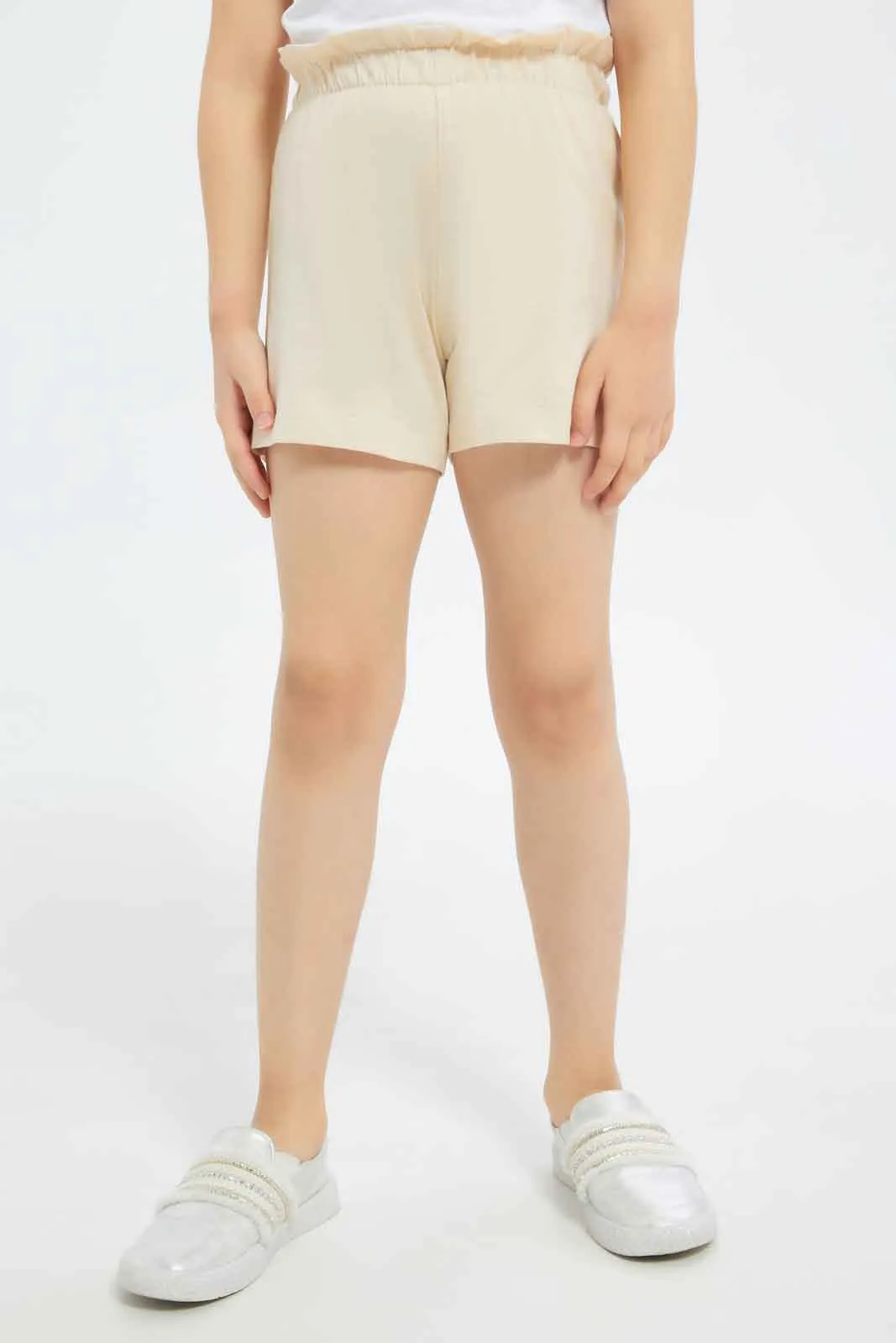 Girls Beige And Lilac Short (pack of 2)