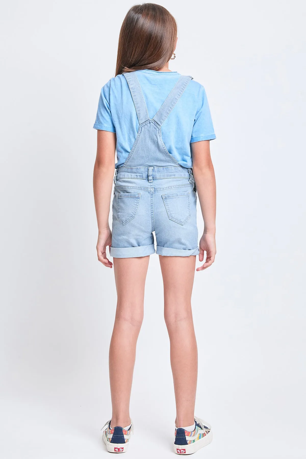 Girls Bib Cuffed Shortalls