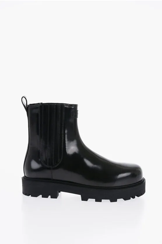 Givenchy Brushed Leather Cheslea Boots With Tank Sole