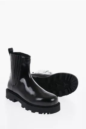 Givenchy Brushed Leather Cheslea Boots With Tank Sole