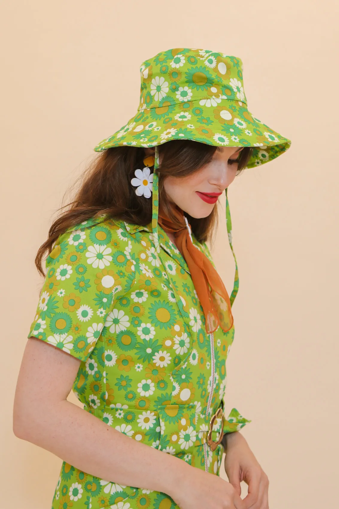 Green Daisy Sun Hat