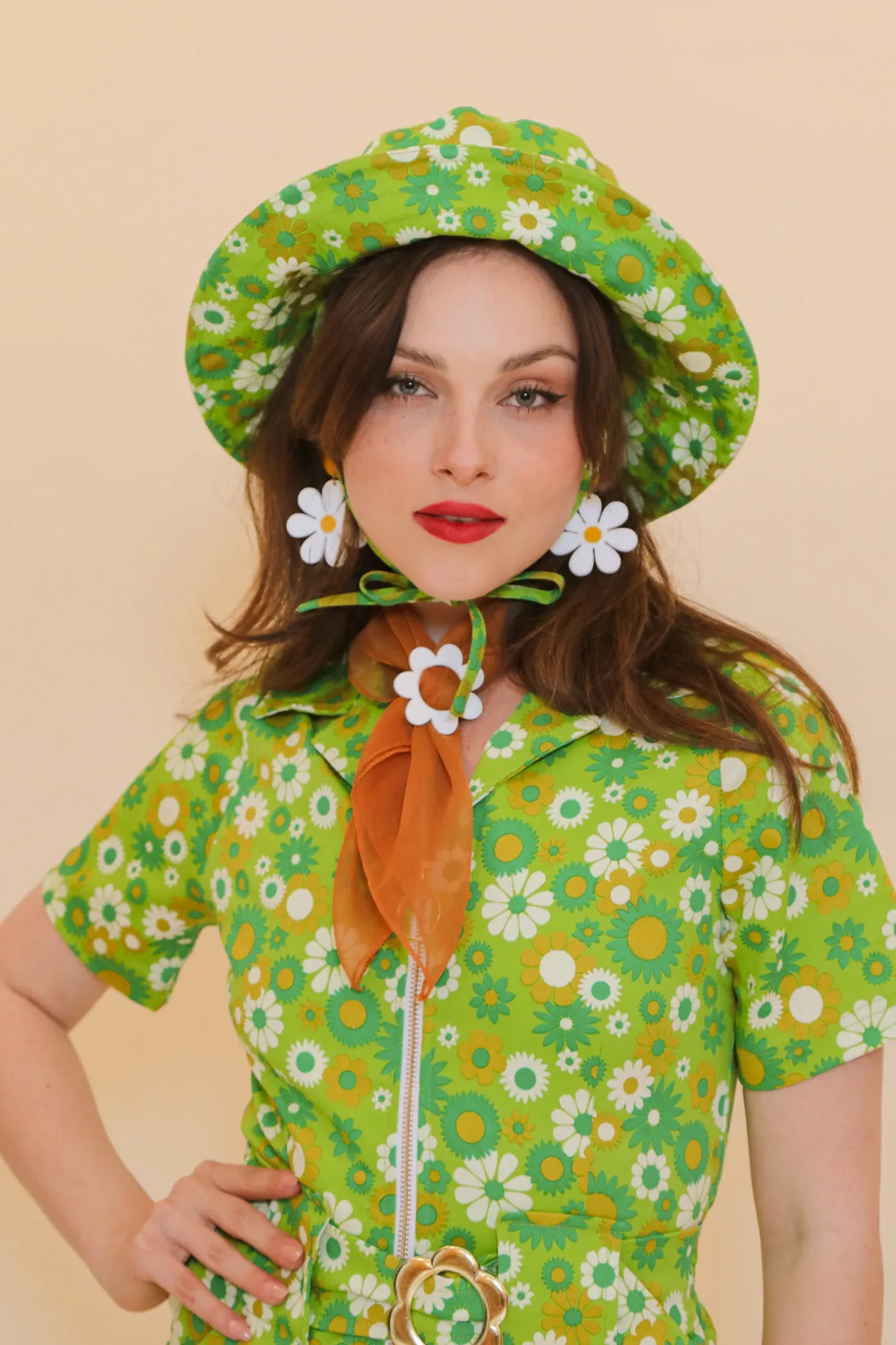 Green Daisy Sun Hat