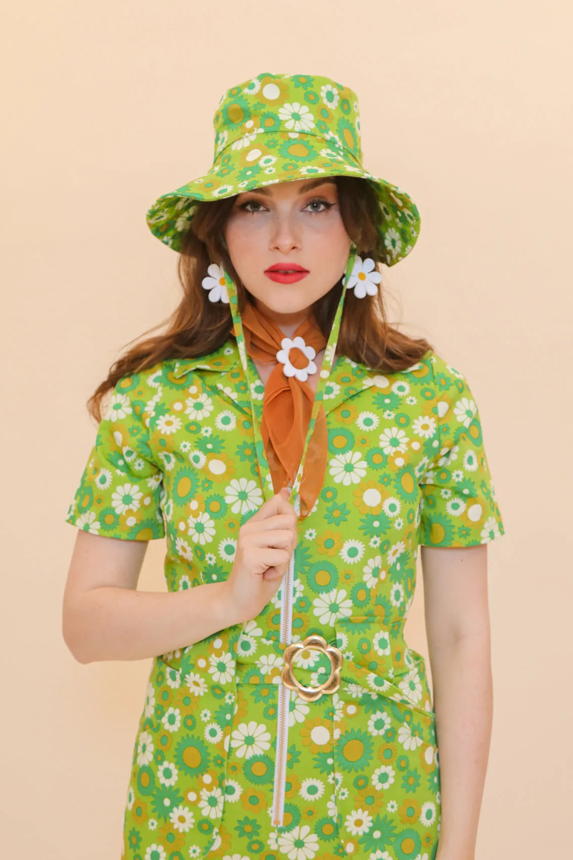 Green Daisy Sun Hat