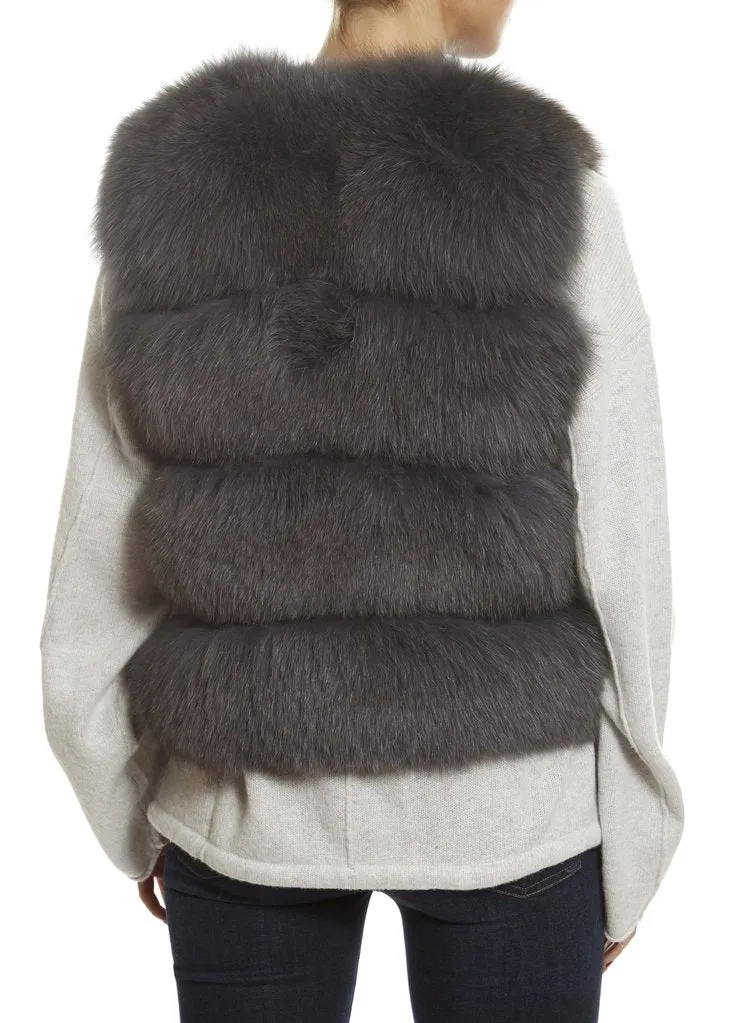 Grey Short Fox Fur Gilet London