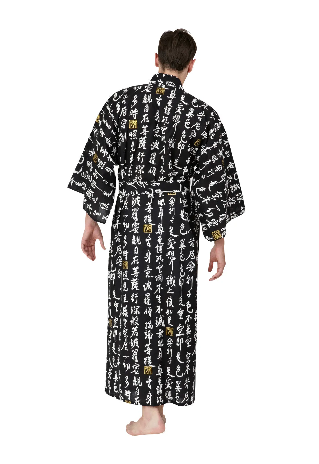 Hannya Sutra Mens Kimono Long Cotton