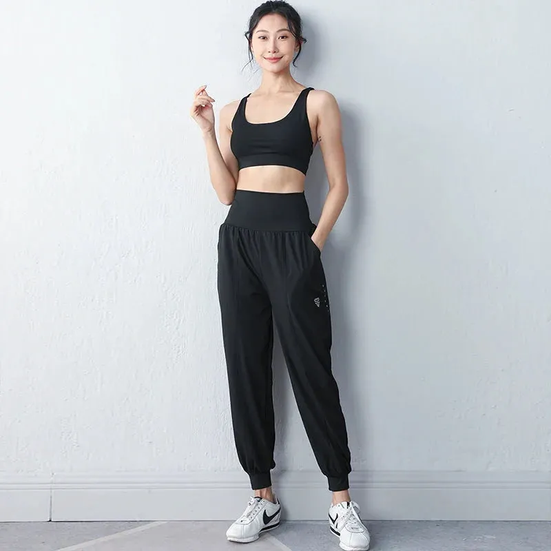 High Waist Loose Fitness Jogging Sweatpant - Quick Dry