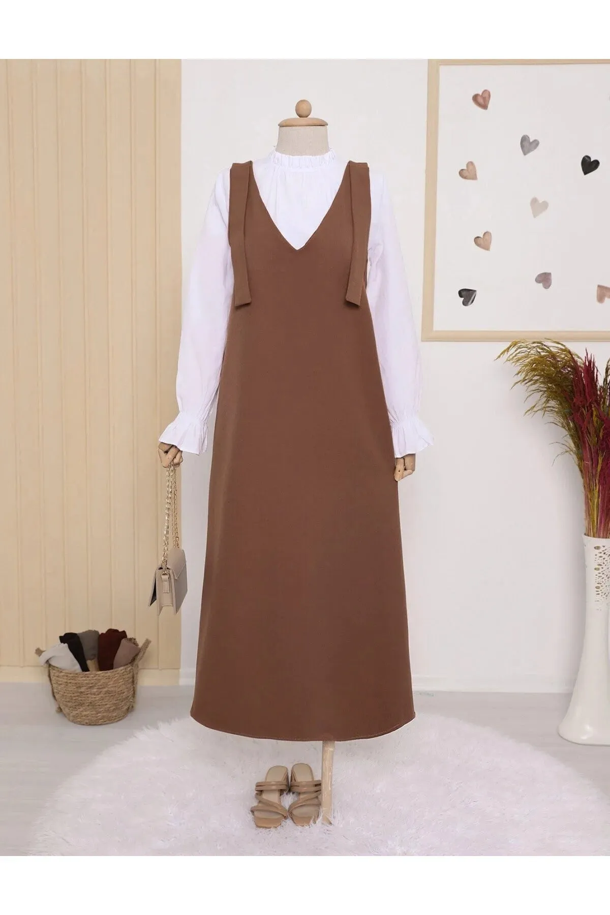 Hijabaya Long Gilet With Tied Shoulders Hijab