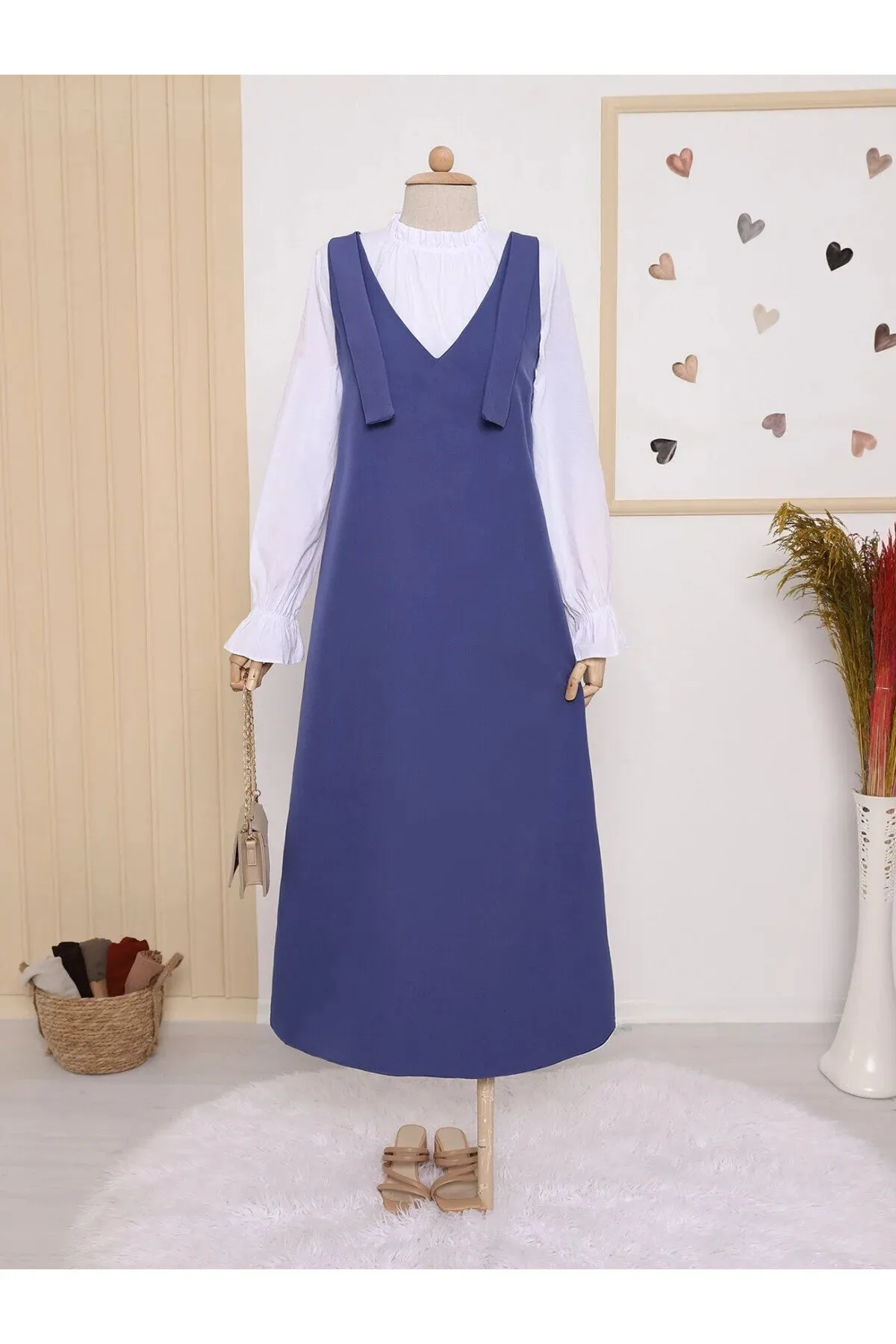 Hijabaya Long Gilet With Tied Shoulders Hijab