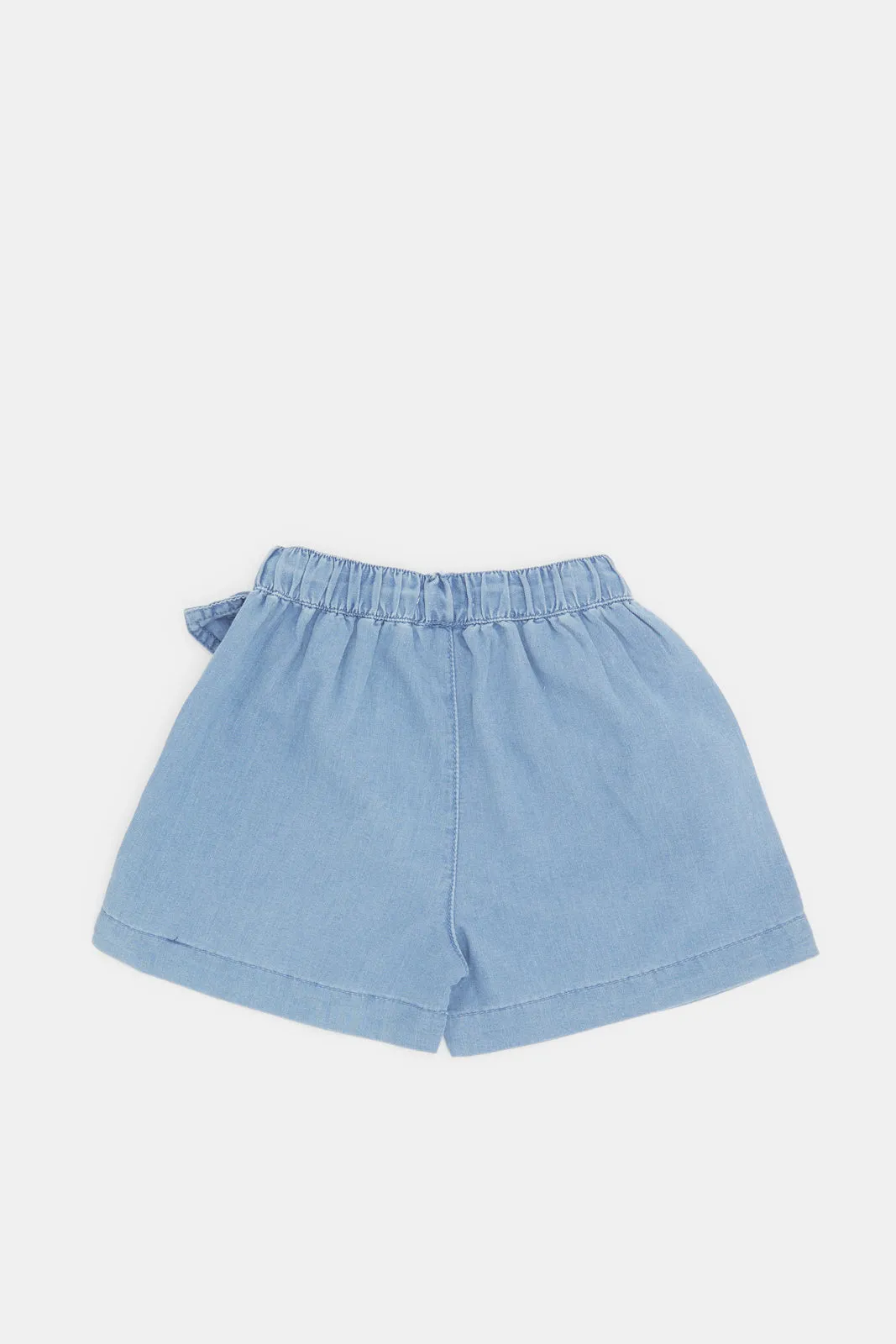 Infant Girls Blue Front Pockets Shorts