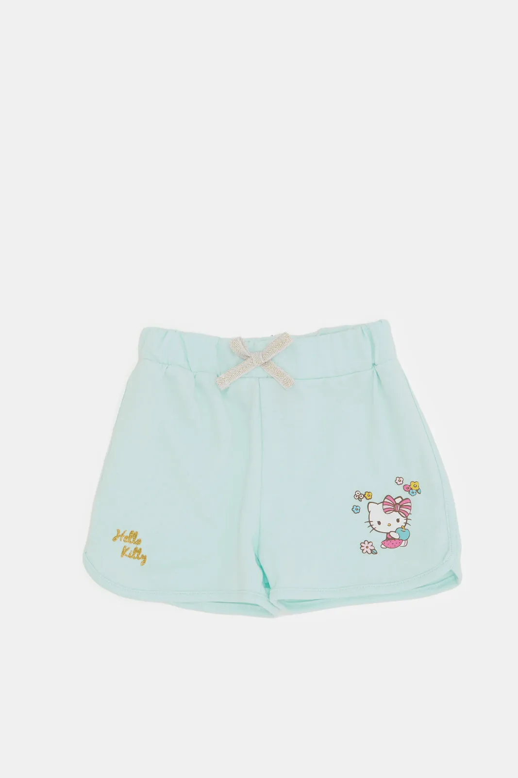 Infant Girls Blue Hello Kitty Print Shorts