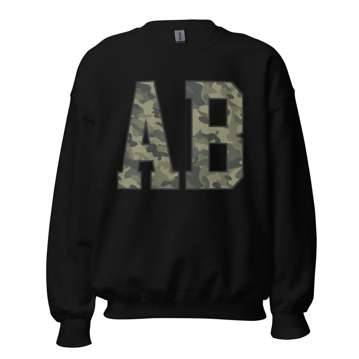 Initialed 'Camo' Big Print Crewneck Sweatshirt