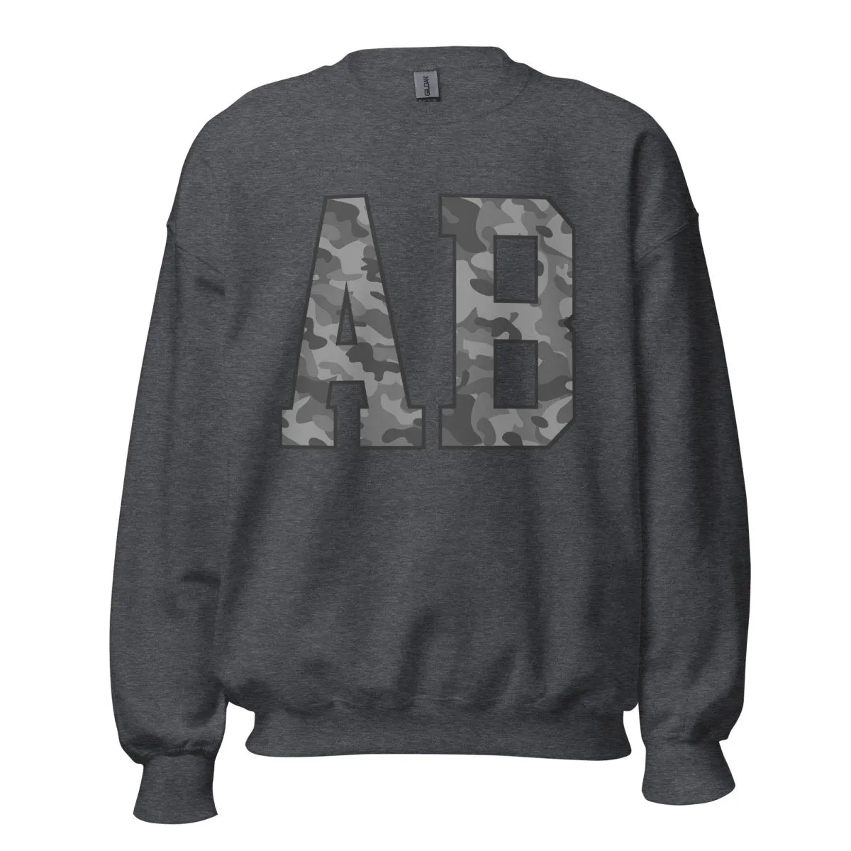 Initialed 'Camo' Big Print Crewneck Sweatshirt