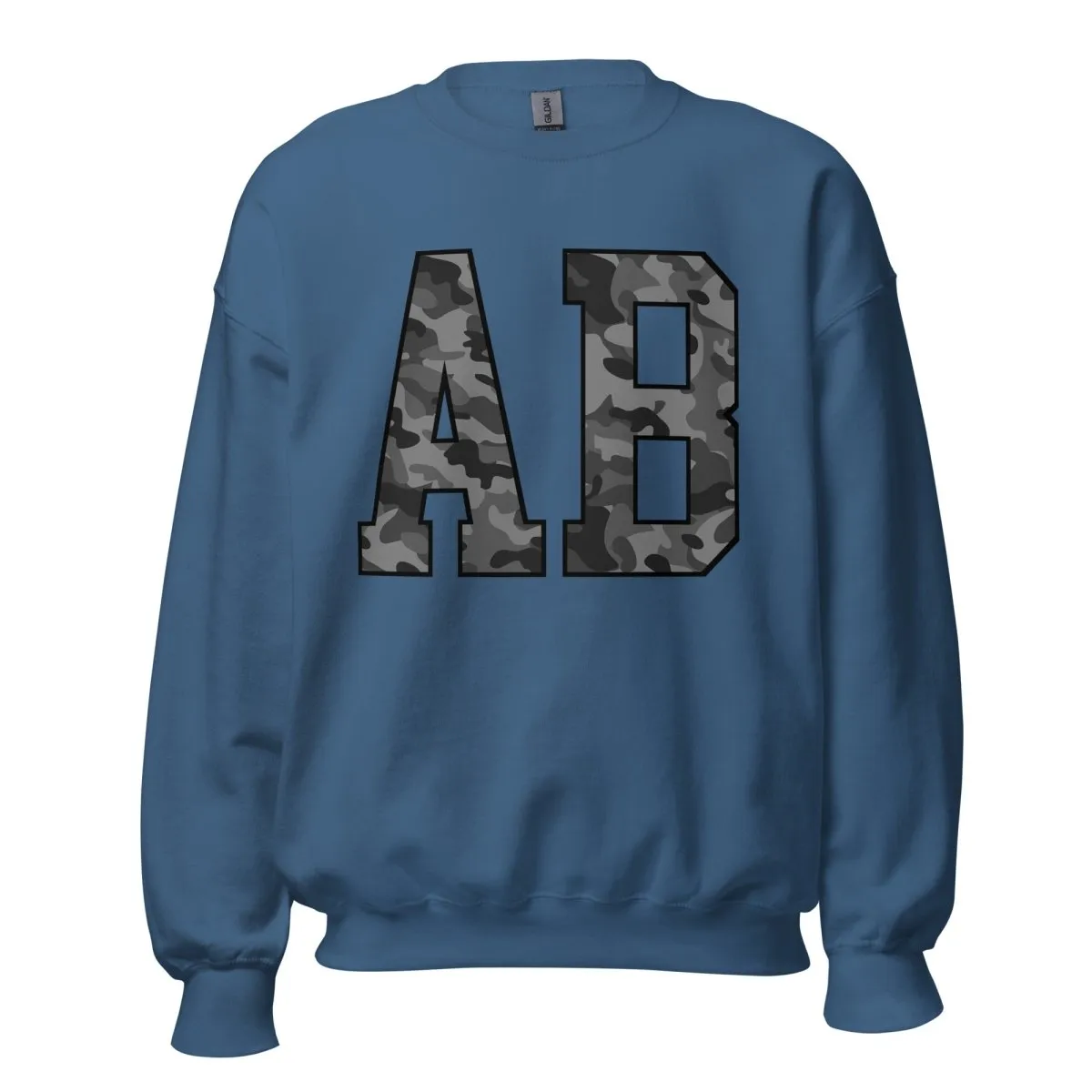 Initialed 'Camo' Big Print Crewneck Sweatshirt