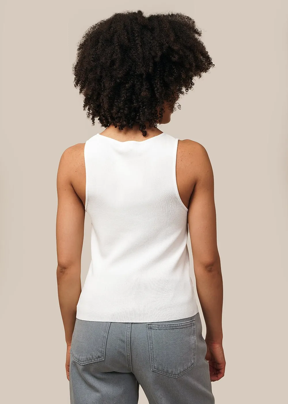 Ivory Cut-Out Sleeveless Top