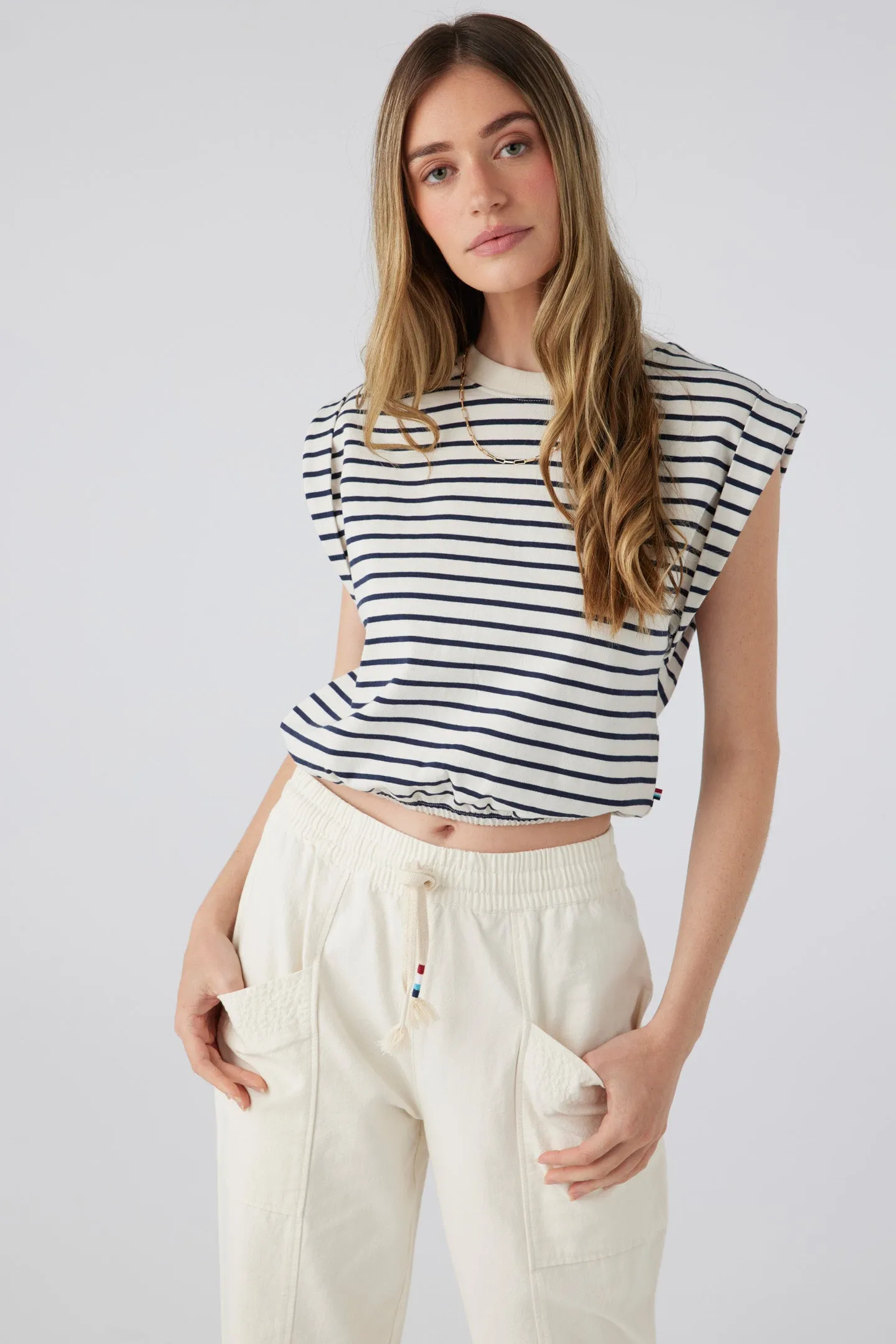 Jolie Stripe Keyhole Tank