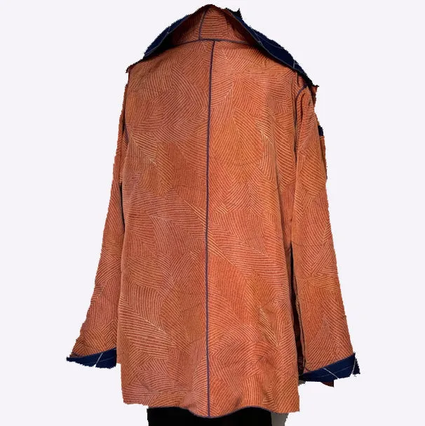 Judith Bird Silk Jacket, Blue/Peach S