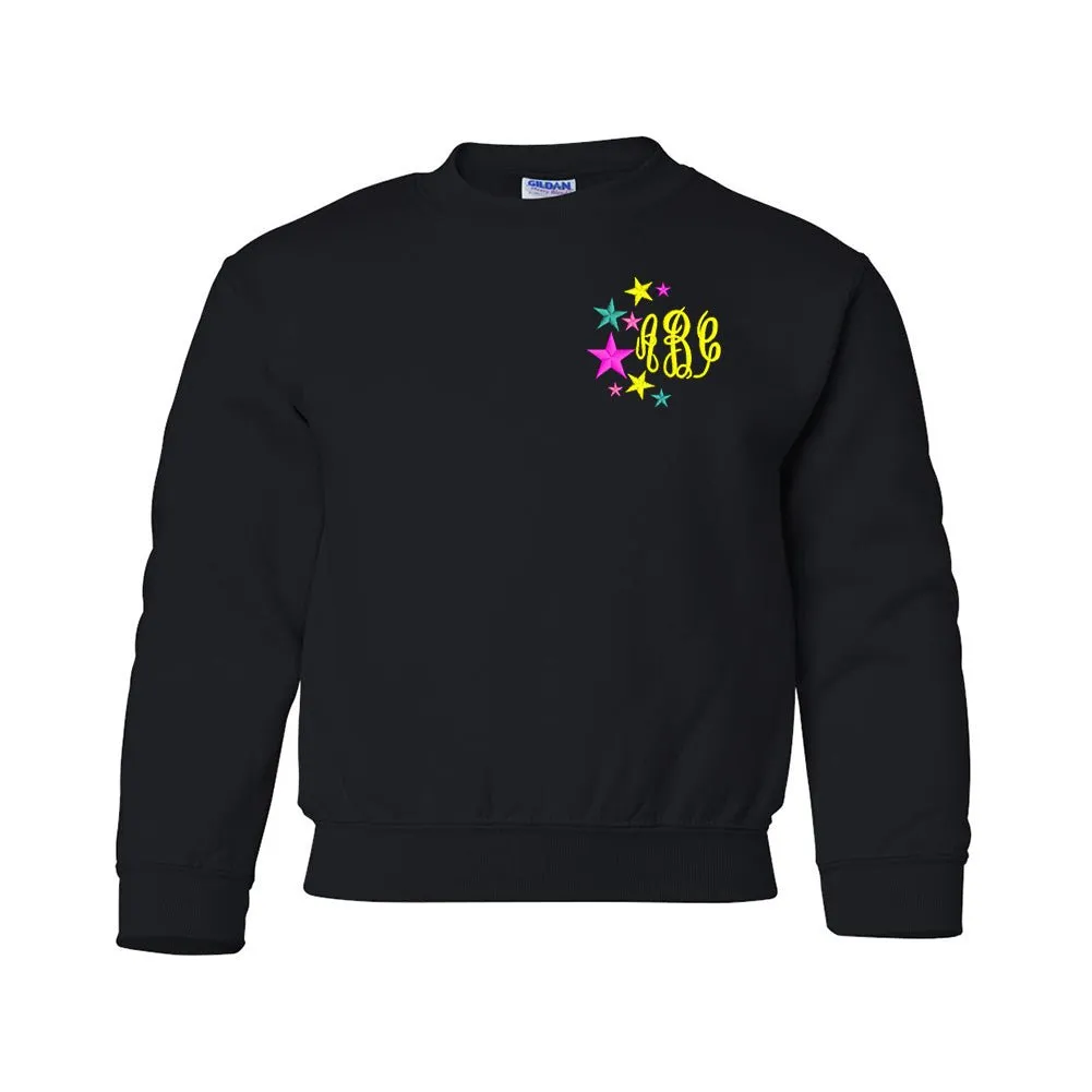 Kids Monogrammed Stars Crewneck Sweatshirt