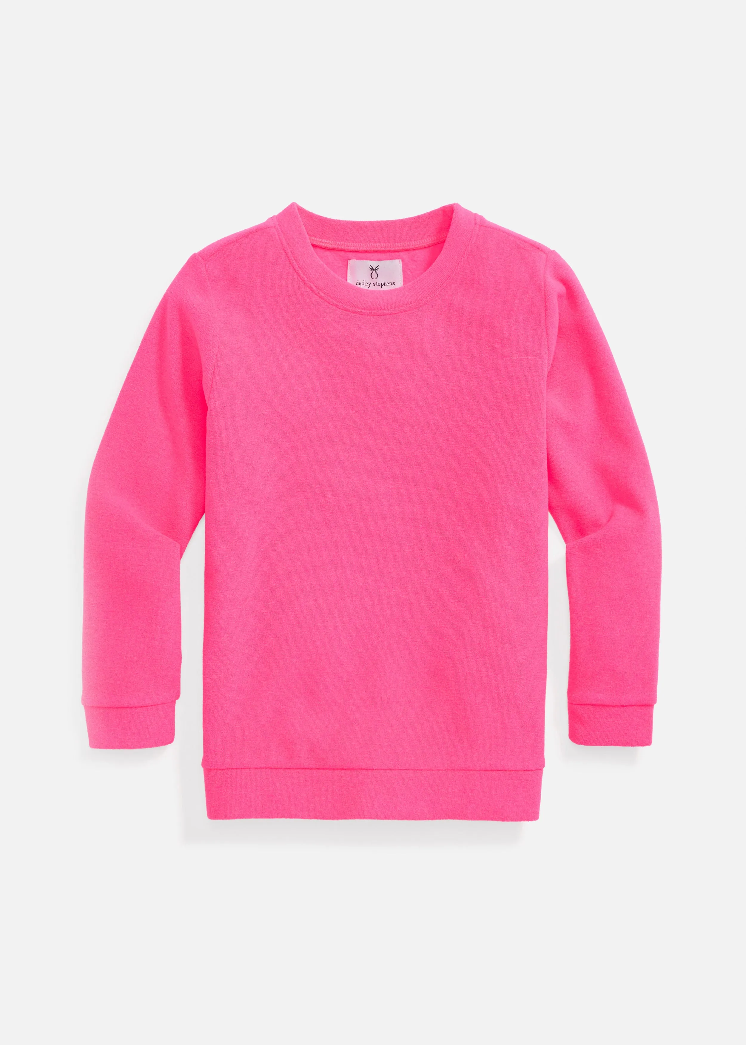 Kids Quinn Pullover in Terry Fleece (Neon Pink)