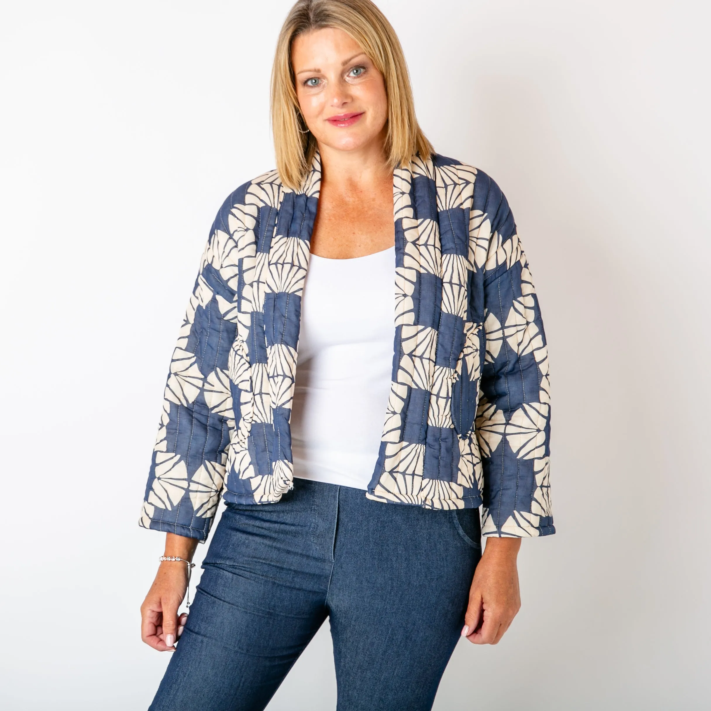 Kimono Pattern Quilted Jacket