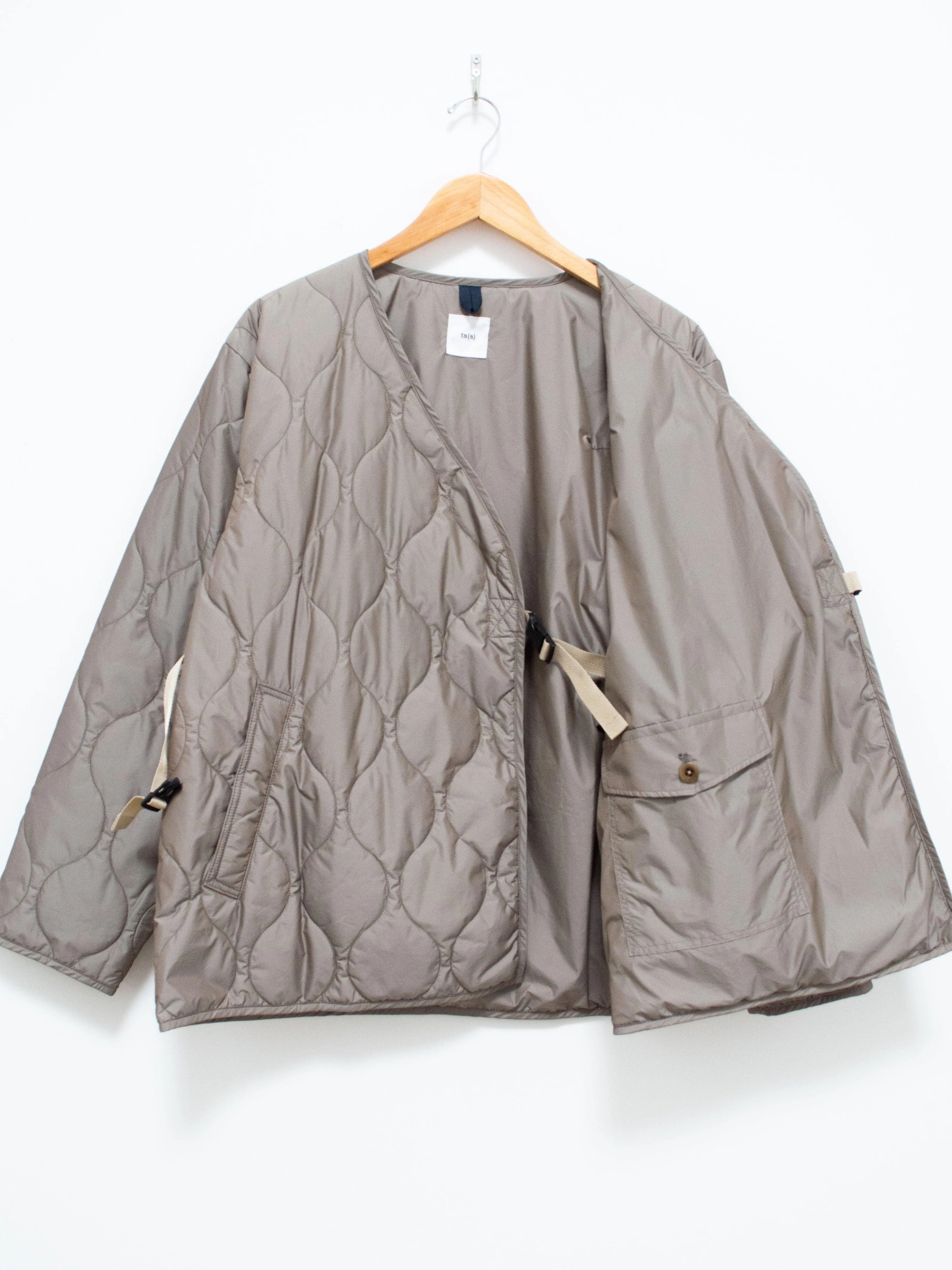 Lightweight Taffeta Quilted Liner Buckle Jacket - Greige